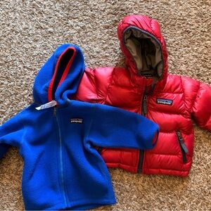 Patagonia Red and Blue Kids' Jacket Set